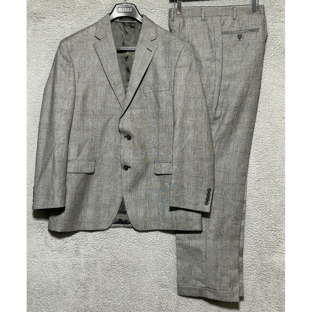 Lauren Ralph Lauren Wool/Cashmere Gray Glen Plaid 2 Pc Suit NWT 44R-38X32